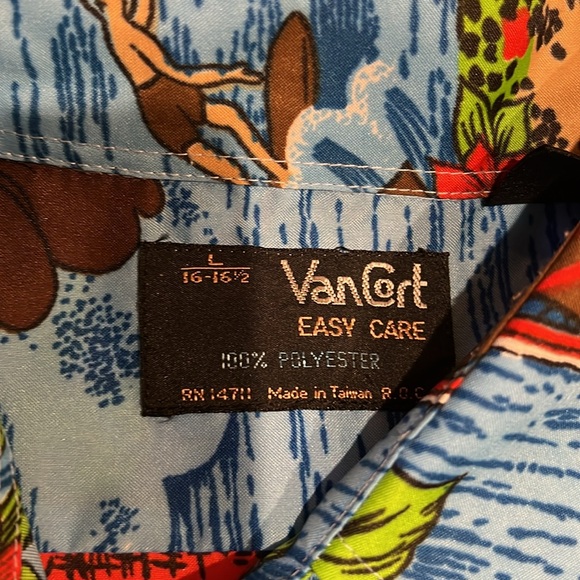 Men’s Hawaiian shirt, vintage 90s Van Cort large Palm Beach sailing - Picture 4 of 9